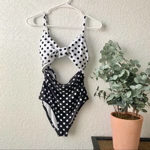 Modcloth | Dotted Cut Out One Piece